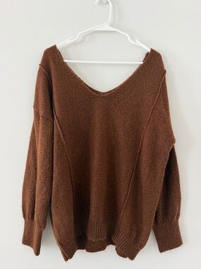 rue21 Brown V Neck Pullover Sweater Women’s Medium